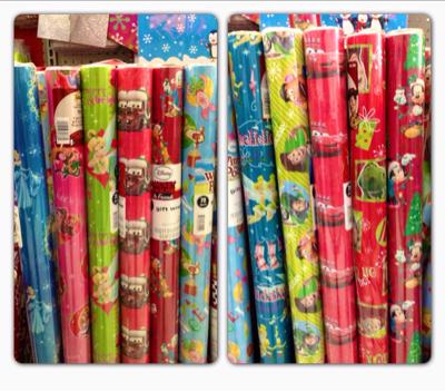 Walmart has some great holiday Disney wrapping paper